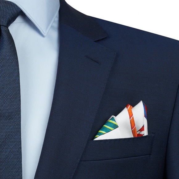 NWT TM LEWIN Colourful Ties Silk Pocket Square - Picture 1 of 7